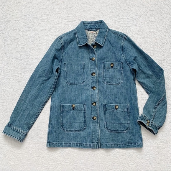 Faherty Women’s Studio Chore Denim Jacket, Indigo‎ - Picture 3 of 7